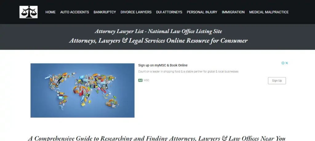 AttorneyLawyerlist.com-Website-Screenshot