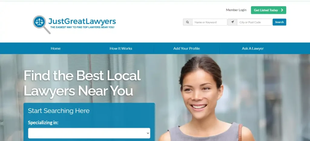 JustGreatLawyers.com-Website-Screenshot