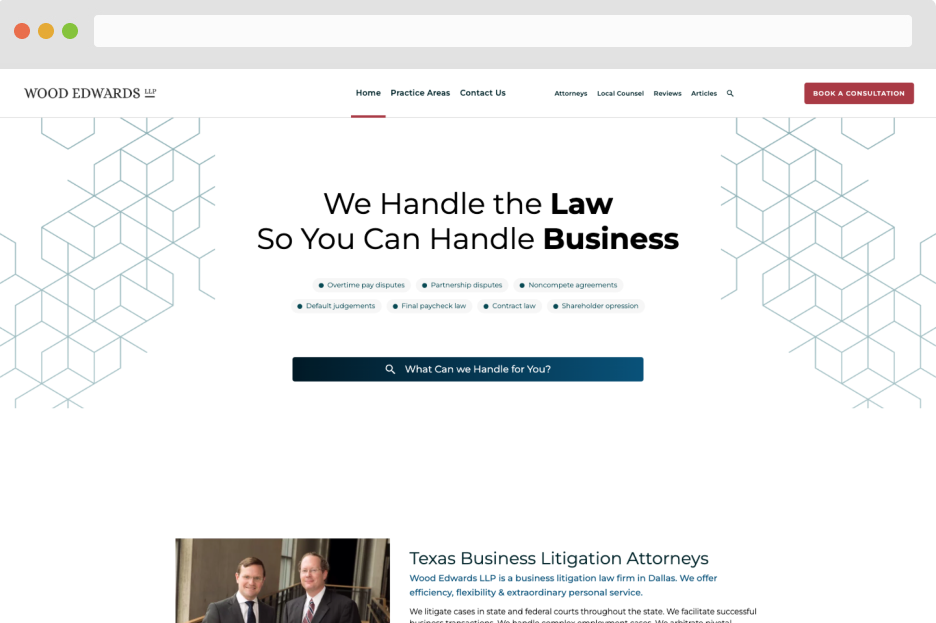 My Law Team portfolio desktop
