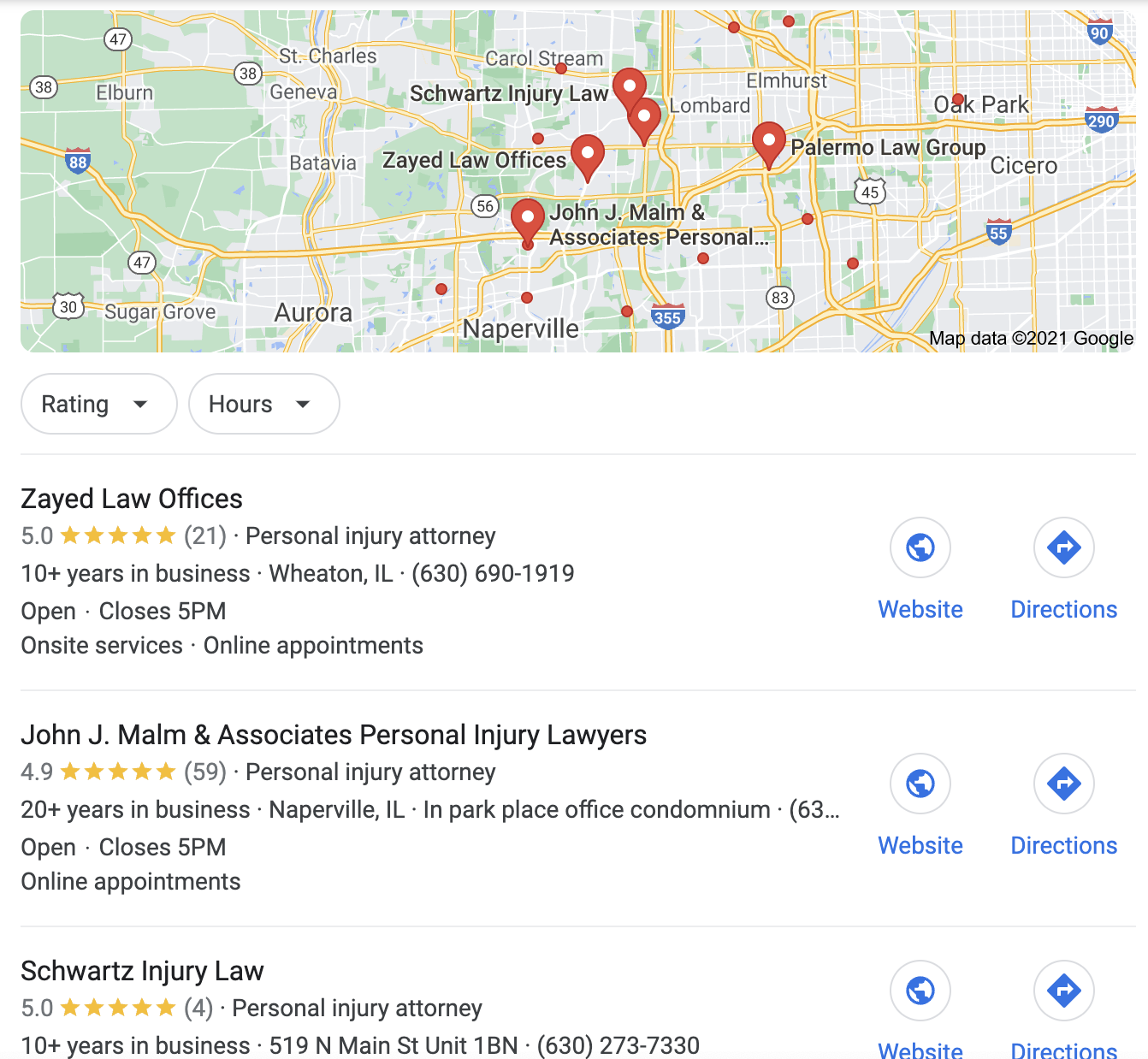 Local Results powered by Google My Business