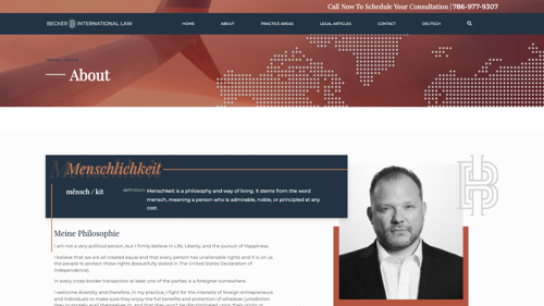 about law firm website page example