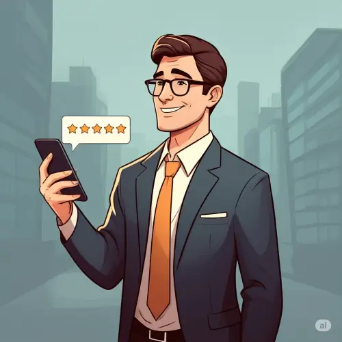 How to Get Google Reviews Image Shows Someone Leaving Review on Phone