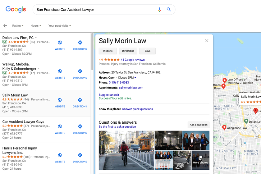 google local finder law firms