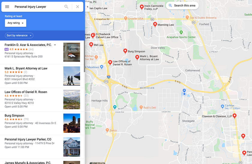 google maps law firms