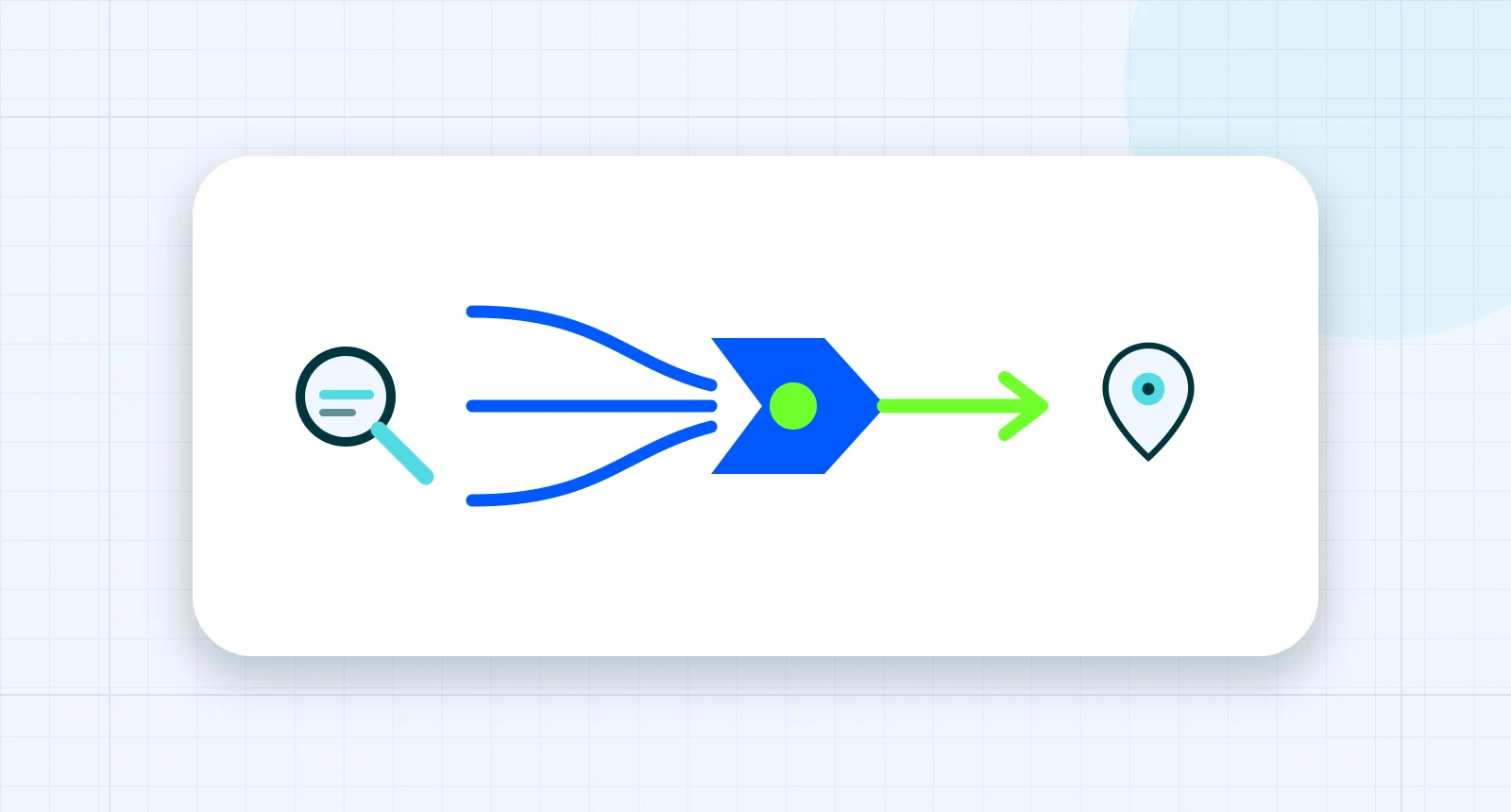 Illustration representing local seo, organic rankings, and maps: how law firms should prioritize: several paths narrowed by a clear decision filter.