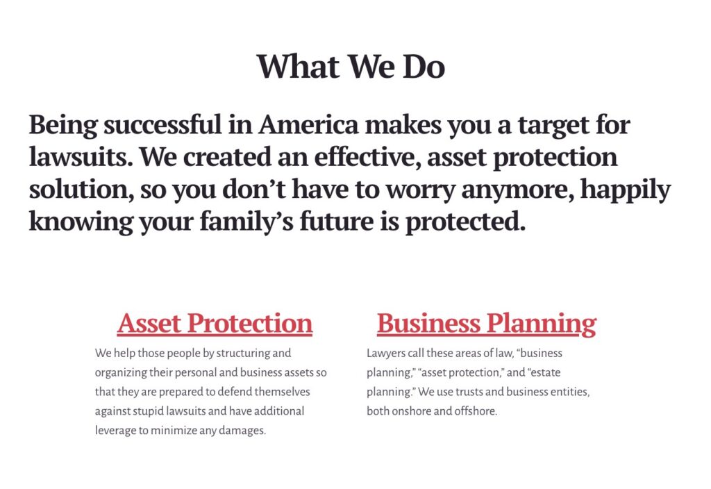 law firm copywriting example 2 - layroots