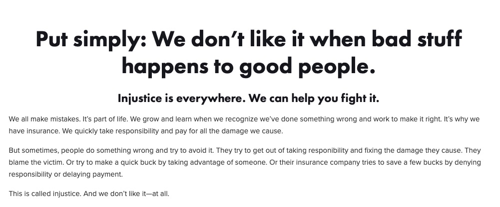 law firm copywriting example 2 - selden and company