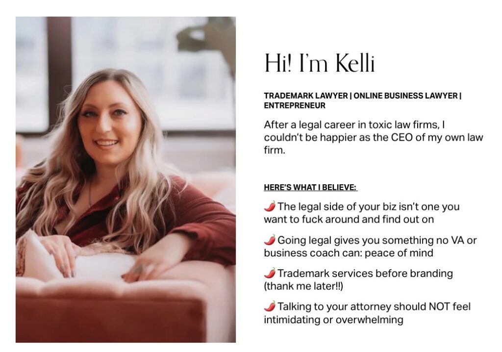 law firm copywriting example 3 - kelli jones law