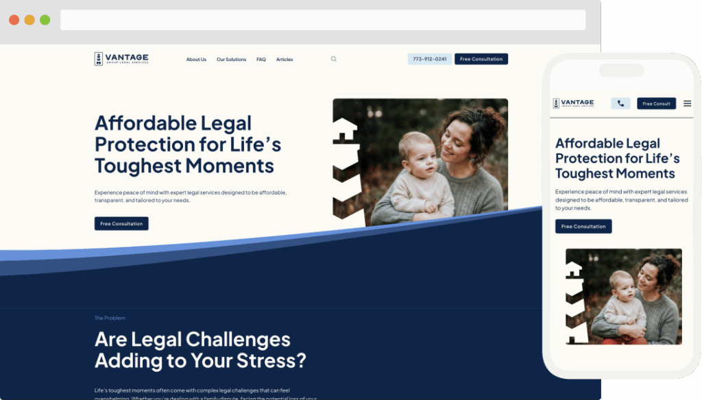 lawyer website example from Juris Digital