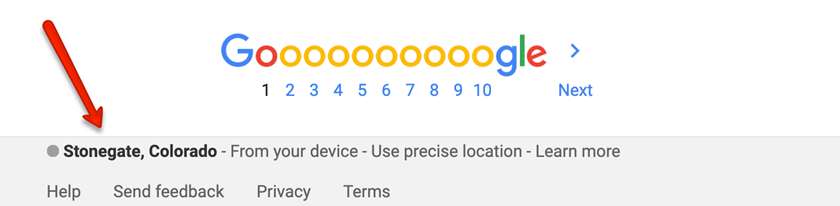 location setting google