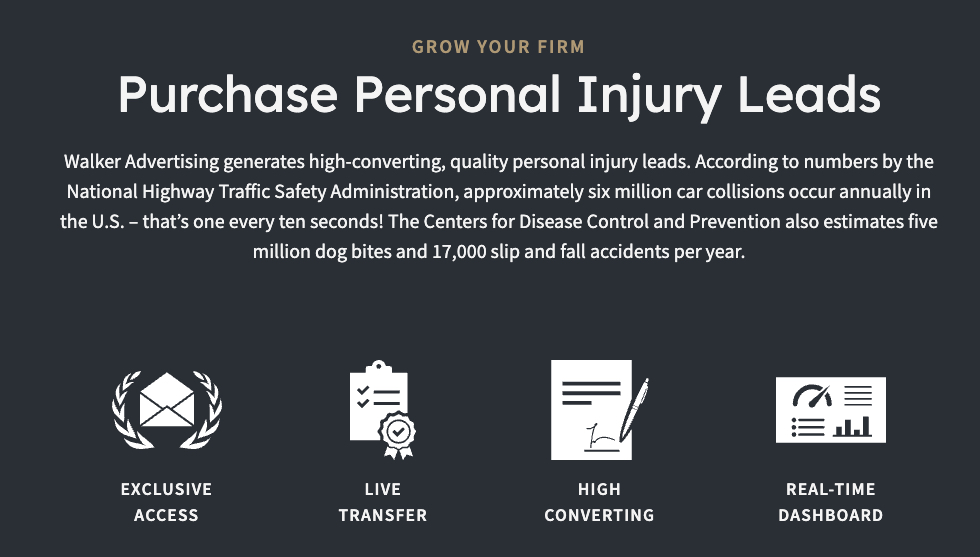 personal injury lead generation company website
