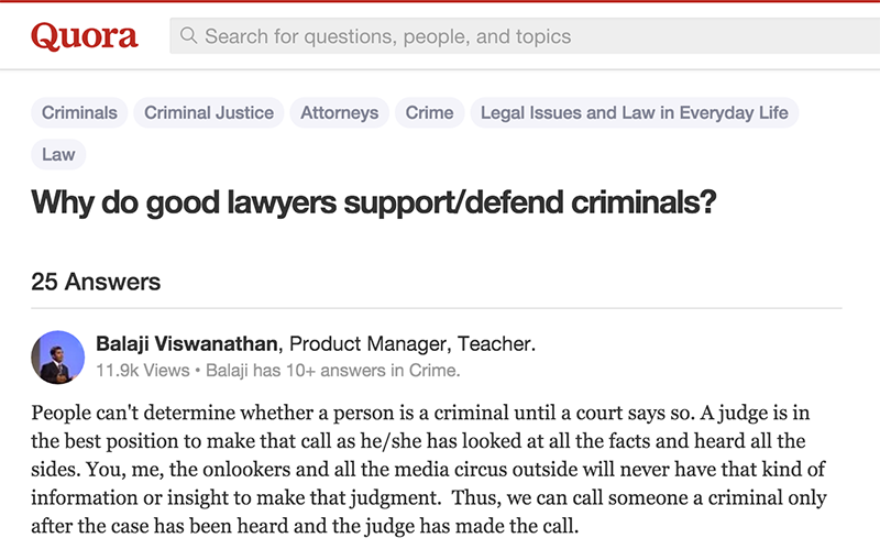 Quora example for law firms